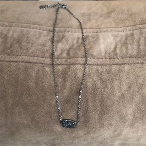 Kendra Scott Elisa Necklace Black Drusy Gunmetal